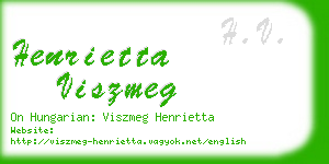 henrietta viszmeg business card